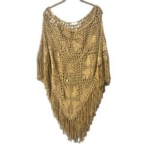 46. Umgee Fringe Boho Western Poncho Size M/L